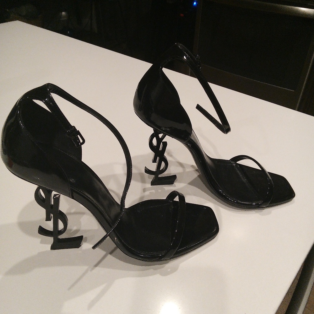 Saint Laurent YSL Opyum Sandals in Patent Leather